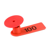 Maxbell Livestock Animal Dog Goat Sheep Ear Tags 001-100 Numbers Eartag 100 Sets Red
