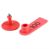 Maxbell Livestock Animal Dog Goat Sheep Ear Tags 001-100 Numbers Eartag 100 Sets Red