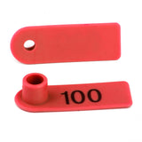 Maxbell Livestock Animal Dog Goat Sheep Ear Tags 001-100 Numbers Eartag 100 Sets Red