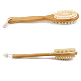 Maxbell Natural Two-sided SPA Wood Bath Brush Bristles Shower Scrubber Massager Body