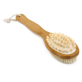 Maxbell Natural Two-sided SPA Wood Bath Brush Bristles Shower Scrubber Massager Body