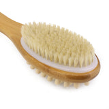 Maxbell Natural Two-sided SPA Wood Bath Brush Bristles Shower Scrubber Massager Body