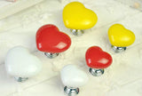 Maxbell  Heart Shaped Ceramic Door Drawer Bin Handle Pull Knob Hardware Yellow S