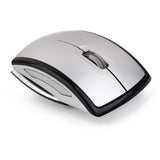 Maxbell Ergonomic Curved Wireless 2.4 GHz Optical Slim Mouse with DPI Switch Silver