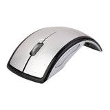 Maxbell Ergonomic Curved Wireless 2.4 GHz Optical Slim Mouse with DPI Switch Silver