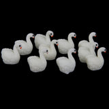 Maxbell 10pcs Miniature Dollhouse Bonsai Fairy Garden Landscape Swan Decor White