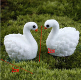 Maxbell 10pcs Miniature Dollhouse Bonsai Fairy Garden Landscape Swan Decor White