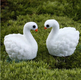 Maxbell 10pcs Miniature Dollhouse Bonsai Fairy Garden Landscape Swan Decor White