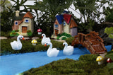 Maxbell 10pcs Miniature Dollhouse Bonsai Fairy Garden Landscape Swan Decor White