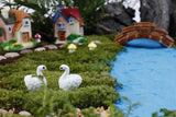Maxbell 10pcs Miniature Dollhouse Bonsai Fairy Garden Landscape Swan Decor White
