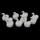 Maxbell 10pcs Miniature Dollhouse Bonsai Fairy Garden Landscape Swan Decor White