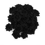 Maxbell 50 Silk Roses Artificial Bridal Clips Wedding Decoration Flower Heads Black