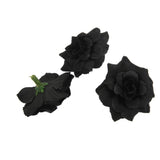 Maxbell 50 Silk Roses Artificial Bridal Clips Wedding Decoration Flower Heads Black