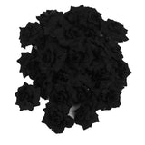 Maxbell 50 Silk Roses Artificial Bridal Clips Wedding Decoration Flower Heads Black