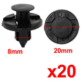 Maxbell 20pcs 8mm Hole Rivet Fastener Mud Flaps Bumper Fender Clips for Nissan
