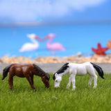 Maxbell 10pcs Miniature Dollhouse Bonsai Fairy Garden Landscape Horse Decor
