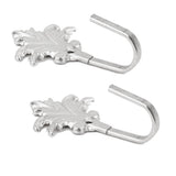 Maxbell 2Pcs Vintage Maple leaves Curtain Tieback Tassel Hooks Door Wall Hook Silver