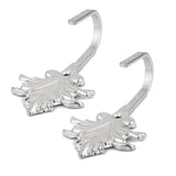 Maxbell 2Pcs Vintage Maple leaves Curtain Tieback Tassel Hooks Door Wall Hook Silver