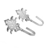 Maxbell 2Pcs Vintage Maple leaves Curtain Tieback Tassel Hooks Door Wall Hook Silver