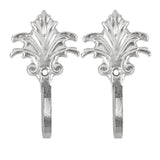 Maxbell 2Pcs Vintage Maple leaves Curtain Tieback Tassel Hooks Door Wall Hook Silver