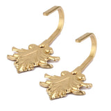 Maxbell 2Pcs Vintage Maple leaves Curtain Tieback Tassel Hooks Door Wall Hook Golden