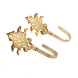 Maxbell 2Pcs Vintage Maple leaves Curtain Tieback Tassel Hooks Door Wall Hook Golden
