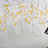 Maxbell Voile Door Window Curtain Drape Sheer Scarf Valance with Rose Buttefly Tulle Print 1x2M