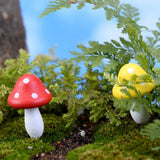 Maxbell 10pcs Miniature Dollhouse Fairy Garden Wood Landscape Mushroom Decor Red