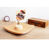 Maxbell Bulb Clip Photo Holder Picture Card Note Memo Display Wood Base Standing DIY