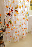 Maxbell 1x2M Sunflower Voile Window Burnt-Out Curtain Sheer Panel Tulle with Beads