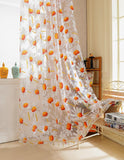 Maxbell 1x2M Sunflower Voile Window Burnt-Out Curtain Sheer Panel Tulle with Beads