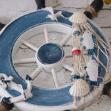 Beach Wooden Boat Ship Steering Wheel Fishing Net Home Wall Decor #2