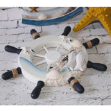 9Beach Wooden Boat Ship Steering Wheel Fishing Net Home Wall Decor #3"