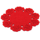 Maxbell  4pcs 15cmx15cm Roses Hollow Out Cup Coaster Mat Anti-Skid Pad Table Placemat