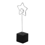 Black cube base card picture memo photo clips holder Star shape wire clip