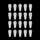 Maxbell Plastic Hard Wall Picture Frame Hooks Hangers 4-Pin Pack of 20 Medium White