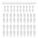 Maxbell Plastic Hard Wall Picture Frame Hooks Hangers 4-Pin Pack of 20 Medium White