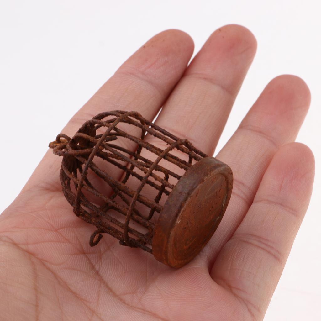 1/6 Dollhouse Bronze Metal Birdcage with Hanger Fairy Garden Accessory Decor - Aladdin Shoppers
