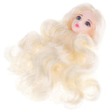 1/6 Makeup Female Head Sculpt with 3D Blue Eyes for BJD, for OB, XinYi Doll Kids DIY Making - Aladdin Shoppers
