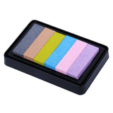 Maxbell Fashion Ink Pad Korea Stationery DIY Craft for Paper Fabric Wood Colorful Rainbow 3
