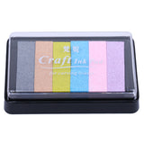 Maxbell Fashion Ink Pad Korea Stationery DIY Craft for Paper Fabric Wood Colorful Rainbow 3