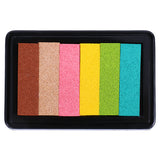 Maxbell Fashion Ink Pad Korea Stationery DIY Craft for Paper Fabric Wood Colorful Rainbow 9