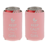 Maxbell Pair Keep Calm It's a Girl Pattern Stubby Beer Bottle Cooler Sleeve for Baby Shower Party