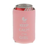 Maxbell Pair Keep Calm It's a Girl Pattern Stubby Beer Bottle Cooler Sleeve for Baby Shower Party