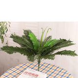 Maxbell Artificial Plants 24 Branches Green Persian Leaves Leaf Grass Floral Table Decor