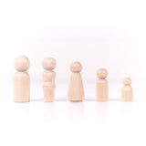 Maxbell Set of 5Pcs Wooden Peg Dolls People Peg Dolls Wooden Family DIY Crafts Cake Topper