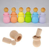 Maxbell Natural Wooden Peg People Nesting Set Peg Dolls Set Kids Montessori Toy Pack of 10