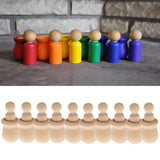 Maxbell Natural Wooden Peg People Nesting Set Peg Dolls Set Kids Montessori Toy Pack of 10