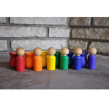 Maxbell Natural Wooden Peg People Nesting Set Peg Dolls Set Kids Montessori Toy Pack of 10