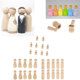 Maxbell Natural Wooden Peg People Nesting Set Peg Dolls Set Kids Montessori Toy Pack of 10